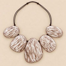Castaway Xena and Hoop Look - White Coconut Palm Wood Jewellery Set - alternate image 1