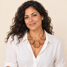 Natural Coconut Palmwood Xena Short Shapes Necklace - alternate image 2