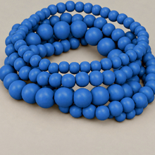 Denim Blue Bella 5 Strand Wooden Bracelet Cluster - alternate image 3