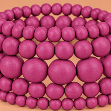 Fuchsia Bella 5 Strand Wooden Bracelet Cluster - alternate image 2