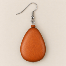 Suede Flat Drop Wooden Earrings - alternate image 3