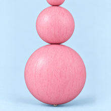 Flamingo Pink Grace Triple Baubles Wooden Earrings - alternate image 2