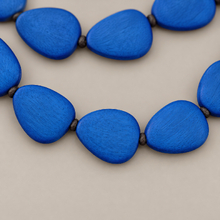 Denim Blue Stephanie Flat Drops Long Wooden Necklace - alternate image 3