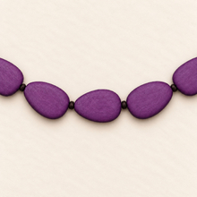 Plum Stephanie Flat Drops Long Wooden Necklace - alternate image 2