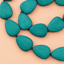 Turquoise Stephanie Flat Drops Long Wooden Necklace - alternate image 3