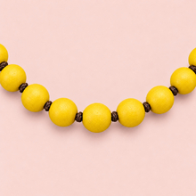 Sunshine Yellow Single Lady Long Wooden Necklace - alternate image 2