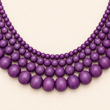 Plum Bella 4 Strand Wooden Necklace - alternate image 2