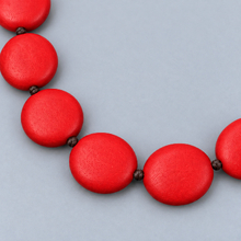 Red Lucy Short Round Wooden Necklace - alternate image 3