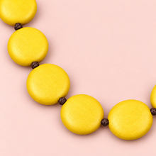 Sunshine Yellow Lucy Short Round Wooden Necklace - alternate image 1