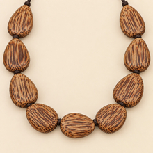 Natural Coconut Palmwood Riverstones Short Necklace - alternate image 3