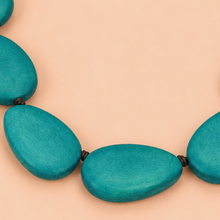 Turquoise Riverstones Short Wooden Necklace - alternate image 3