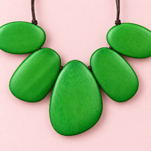 Moss Green Xena Short Wooden Shapes Necklace - alternate image 3