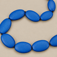 Denim Blue Ophelia Long Graduated Wooden Ovals Necklace - alternate image 3