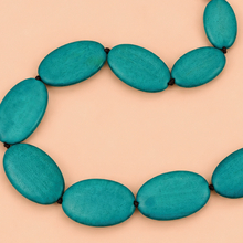 Turquoise Ophelia Long Graduated Wooden Ovals Necklace - alternate image 3