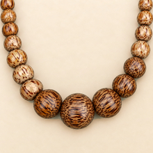 Natural Coconut Palmwood Grace Graduated Spheres Short Wooden Necklace - alternate image 3