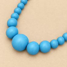 Powder Blue Grace Graduated Spheres Short Wooden Necklace - alternate image 1