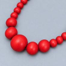 Red Grace Graduated Spheres Short Wooden Necklace - alternate image 1