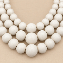 Bleach White Matilda Triple Strand Spheres Short Wooden Necklace - alternate image 1