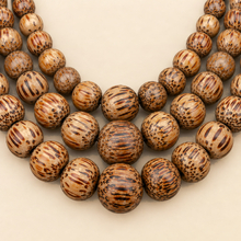 Natural Coconut Palmwood Matilda Triple Strand Spheres Short Wooden Necklace - alternate image 3