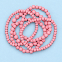 Flamingo Pink Bella 5 Strand Wooden Bracelet Cluster - alternate image 2