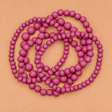 Fuchsia Bella 5 Strand Wooden Bracelet Cluster - alternate image 3