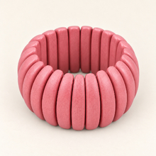 Dusty Pink Viva Wooden Elastic Bracelet - alternate image 4