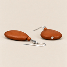 Suede Flat Drop Wooden Earrings - alternate image 4