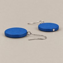 Denim Blue Lucinda Wooden Disc Hook Earrings - alternate image 4