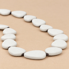 Bleach White Stephanie Flat Drops Long Wooden Necklace - alternate image 4