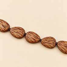 Natural Coconut Palmwood Stephanie Flat Drops Long Wooden Necklace - alternate image 4