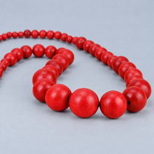 Red Lola Long Graduated Wooden Necklace - alternate image 4