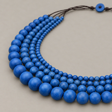 Denim Blue Bella Four Strand Wooden Necklace - alternate image 4