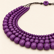 Plum Bella 4 Strand Wooden Necklace - alternate image 3
