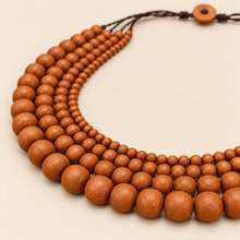 Suede Bella 4 Strand Wooden Necklace - alternate image 4