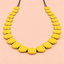 Sunshine Yellow Lucinda Disks Long Wooden Necklace - alternate image 4