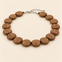 Dark Coconut Palmwood Lucy Short Round Necklace - alternate image 4
