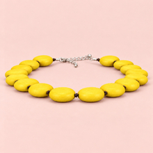 Sunshine Yellow Lucy Short Round Wooden Necklace - alternate image 2
