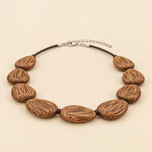 Natural Coconut Palmwood Riverstones Short Necklace - alternate image 4