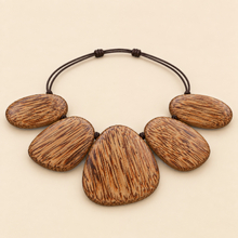 Natural Coconut Palmwood Xena Short Shapes Necklace - alternate image 4