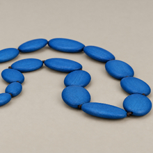 Denim Blue Ophelia Long Graduated Wooden Ovals Necklace - alternate image 4
