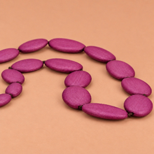 Fuchsia Ophelia Long Graduated Wooden Ovals Necklace - alternate image 3