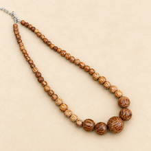 Natural Coconut Palmwood Grace Graduated Spheres Short Wooden Necklace - alternate image 4