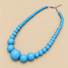 Powder Blue Grace Graduated Spheres Short Wooden Necklace - alternate image 2