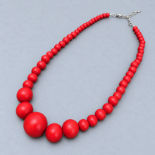 Red Grace Graduated Spheres Short Wooden Necklace - alternate image 2