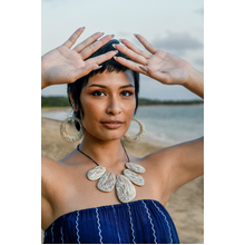 Castaway Xena and Hoop Look - White Coconut Palm Wood Jewellery Set - alternate image 5