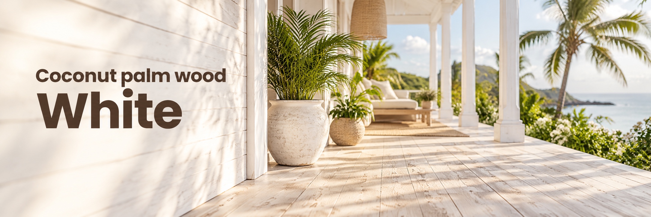 Coconut Palm Wood - White