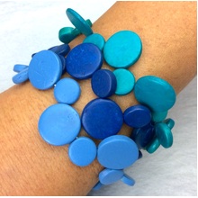 Deep Blues Smarties Elastic Cluster Bracelet