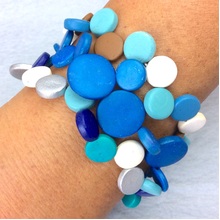 Seaside Blues Smarties Elastic Cluster Bracelet