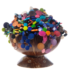Smarties Bracelets - Assorted pack of 50 Strands with Coconut Shell Bowl