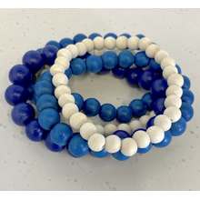 Sorrento Blues Lolita 5 Strand Wooden Bracelet Cluster